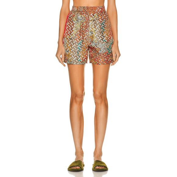 Burberry 'Tawney' Orange Silk Short Size 6 - Picture 1 of 6